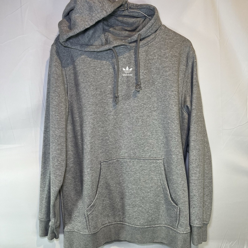Adidas Men's Hoodie‎ Sweatshirt Pullover Long Sleeve Logo Grey Heather Medium